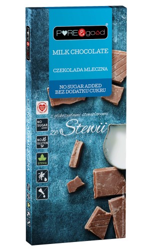 Czekolada mleczna ze stewia bez dodatku cukru PURE&good 100g