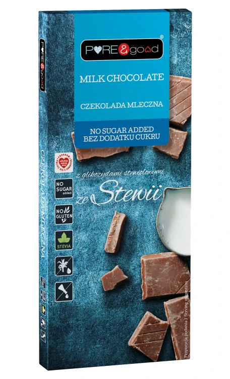 Czekolada mleczna ze stewia bez dodatku cukru PURE&good 100g