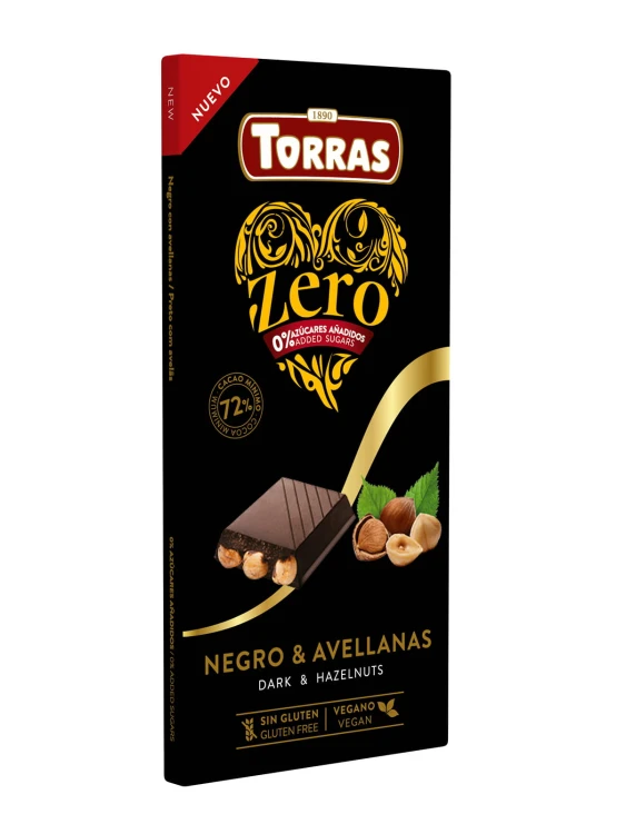 Czekolada gorzka 72% kakao z orzechami laskowymi bez dodatku cukru Zero Torras 150g.jpg