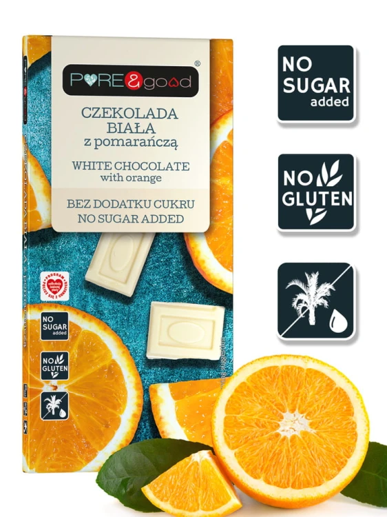 Czekolada biała z pomarańczą bez dodatku cukru PURE&amp;good 75g.jpg