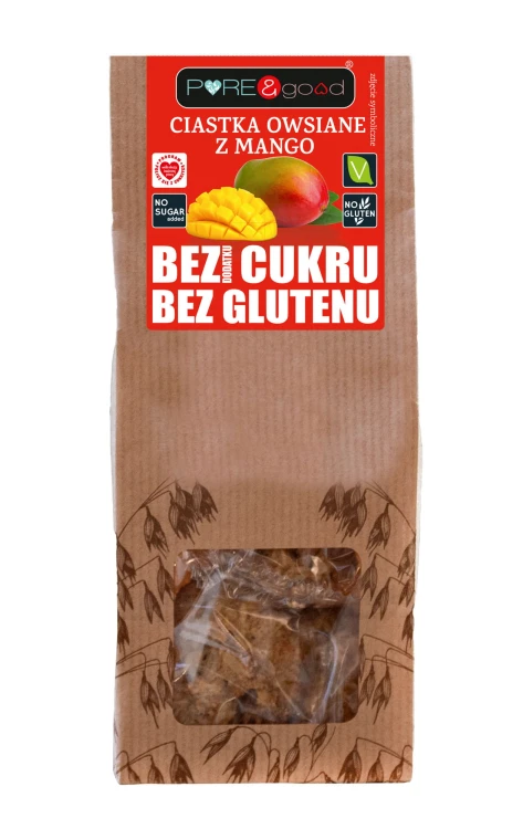 Ciastka owsiane z mango bez glutenu, bez dodatku cukru PURE&amp;good 150g.jpg