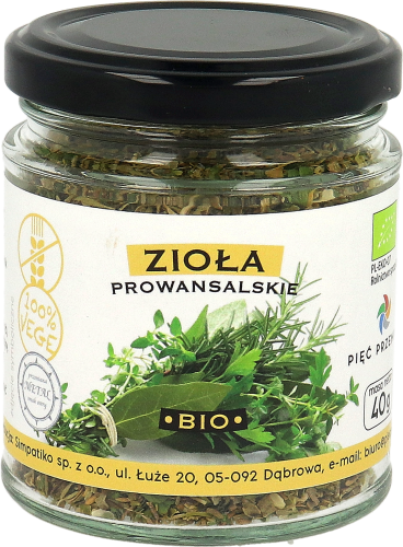 Zioła prowansalskie w szklanym słoiku z czarnym wieczkiem o masie netto 40g.png