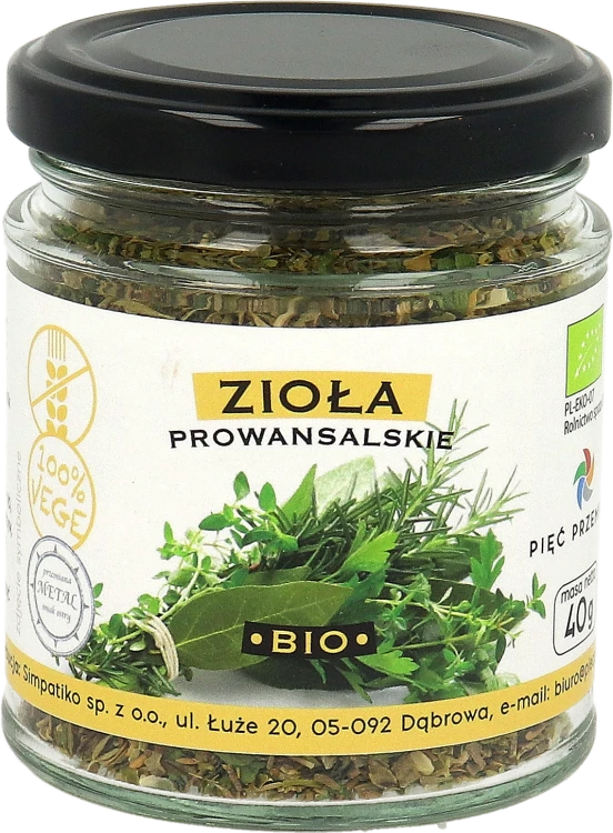 Zioła prowansalskie w szklanym słoiku z czarnym wieczkiem o masie netto 40g.png