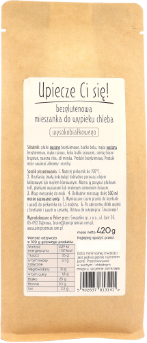 Mieszanka chleba wysokobiałkowego w papierowej torebce z okienkiem