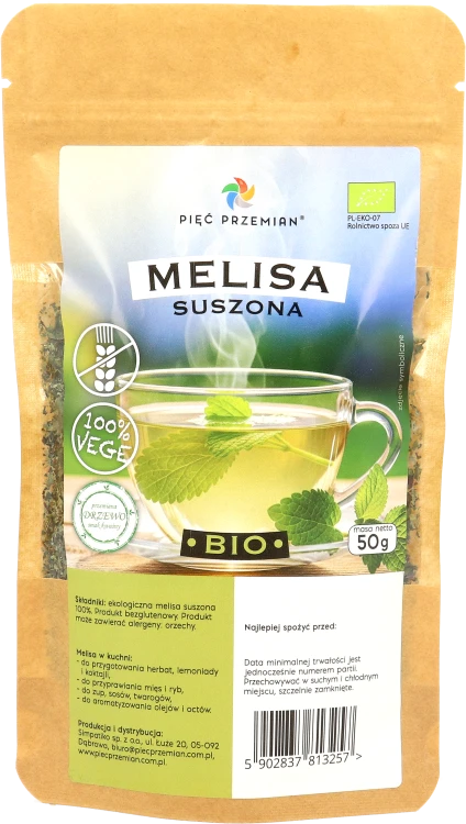 Melisa suszona BIO w papierowej torebce, masa 50 g.png