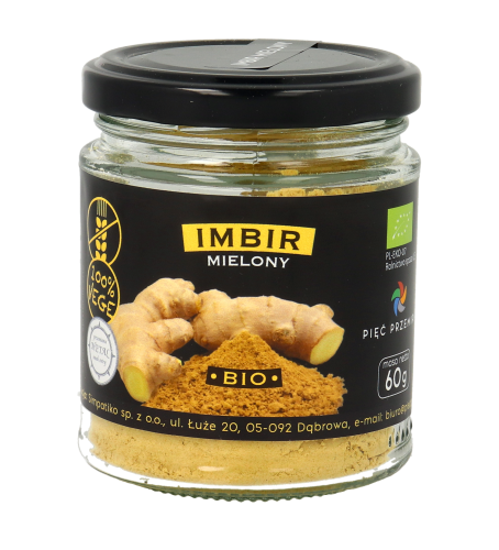 Imbir mielony BIO 60g w szklanym słoiku.png