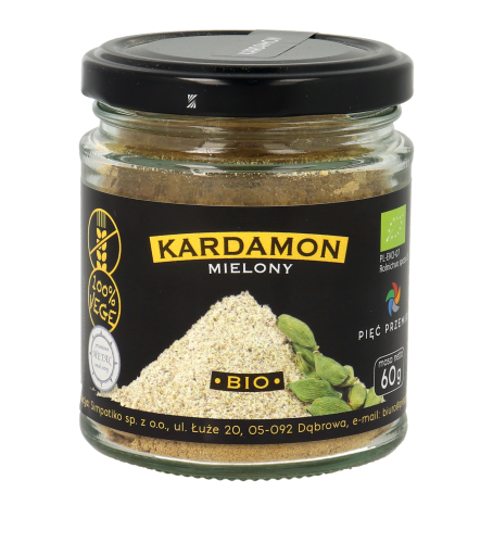 Kardamon mielony BIO 60g w szklanym słoiku.png