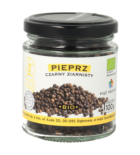 Pieprz czarny ziarnisty BIO 100g w szklanym słoiku.png