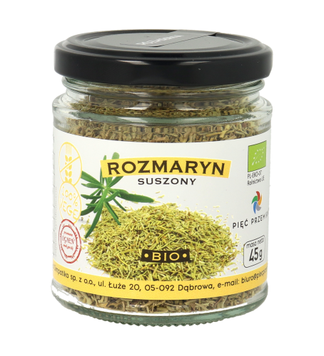 Rozmaryn suszony BIO 45g w szklanym słoiku.png