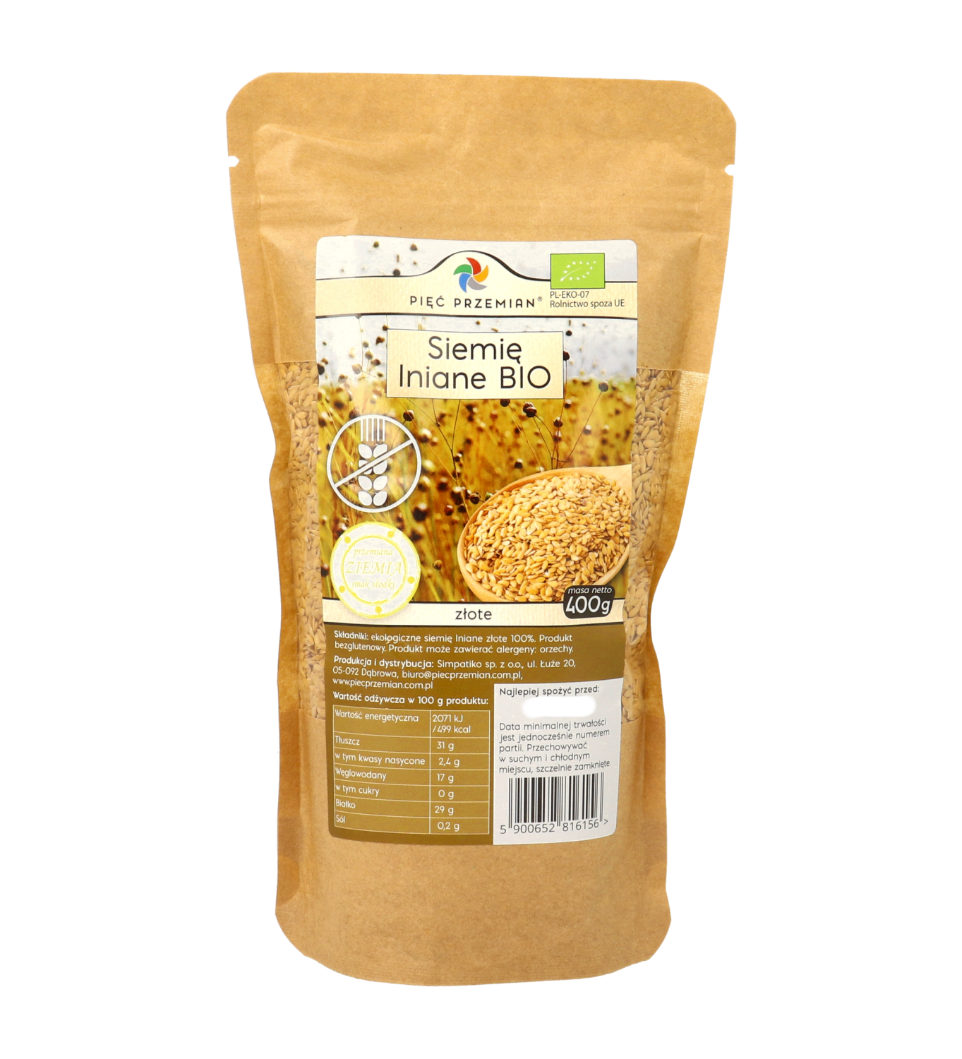 Siemię lniane złote BIO 400 g