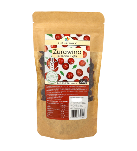 Żurawina suszona cięta torebka 250g.png