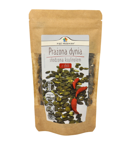 Prażona dynia słodzona ksylitolem z chili torebka 100g.png