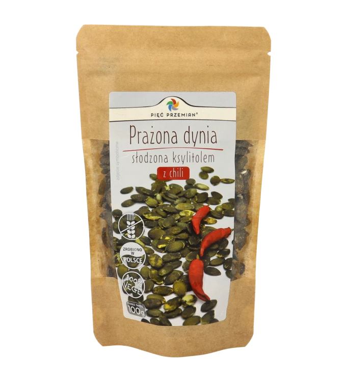 Prażona dynia słodzona ksylitolem z chili torebka 100g.png
