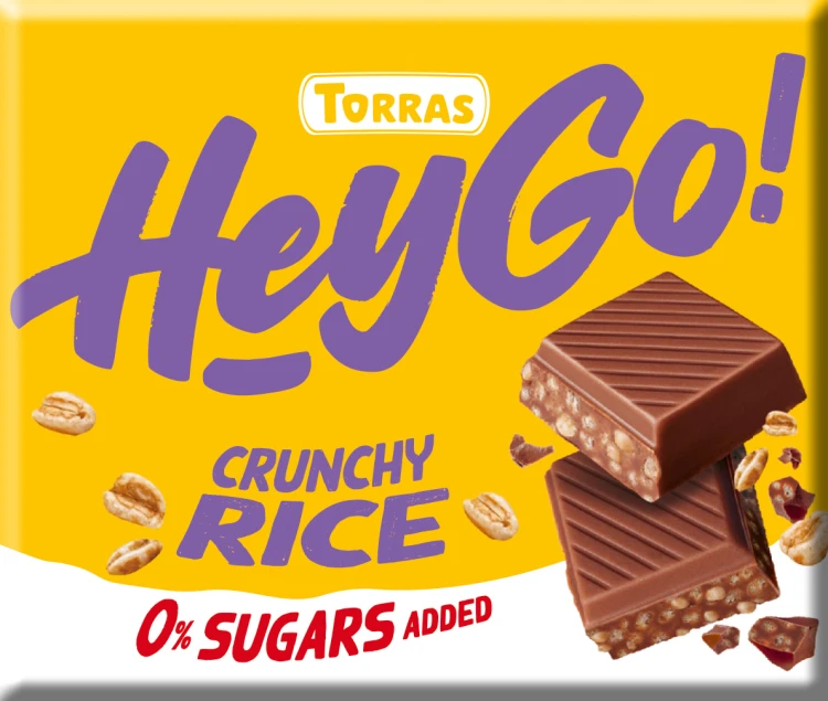 Czekolada mleczna crunchy z chrupiącym ryżem bez dodatku cukru Hey Go! Torras 60g.jpg