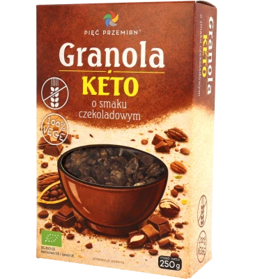 Granola KETO o smaku czekoladowym bezglutenowa BIO 250 g