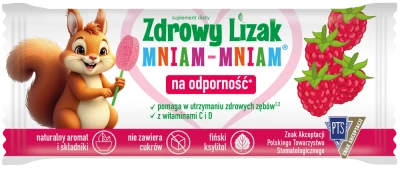 Zdrowy lizak Mniam-Mniam malina