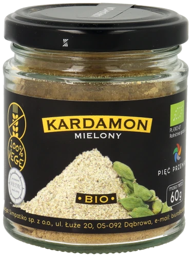 Kardamon mielony BIO 60g w szklanym słoiku.png