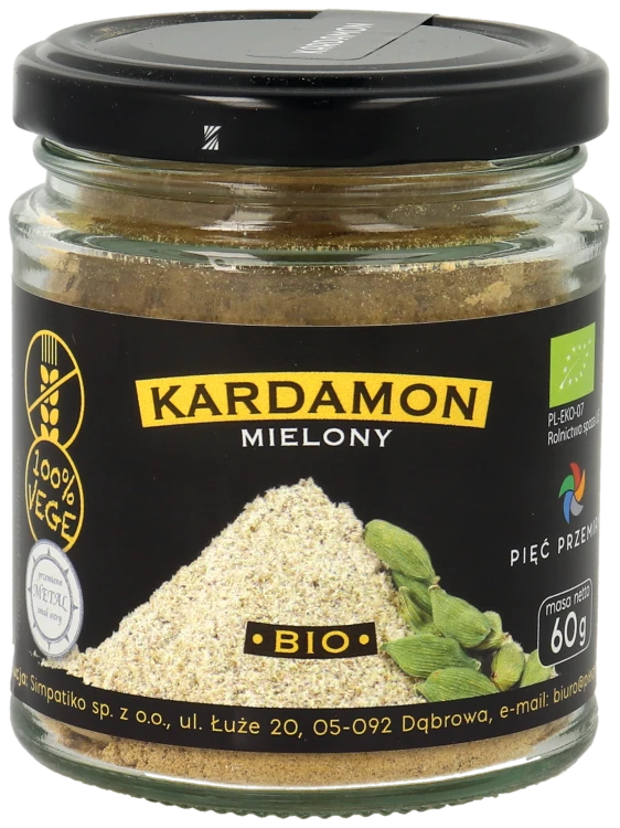 Kardamon mielony BIO 60g w szklanym słoiku.png