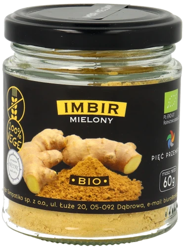 Imbir mielony BIO 60g w szklanym słoiku.png