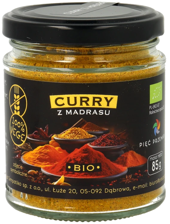Curry z madrasu BIO 85g w szklanym słoiku.png