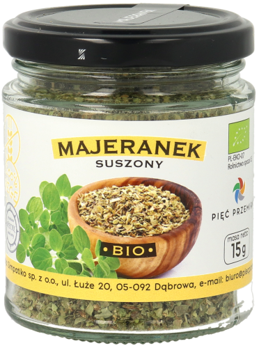 Majeranek suszony BIO 15g w szklanym słoiku.png