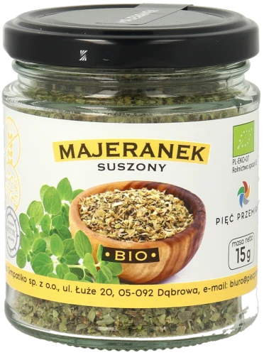 Majeranek suszony BIO 15g w szklanym słoiku.png