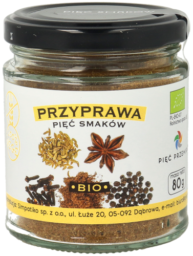 Przyprawa Pięc Smaków BIO 80g w szklanym słoiku.png