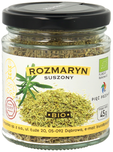 Rozmaryn suszony BIO 45g w szklanym słoiku.png