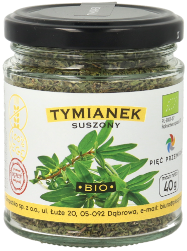 Tymianek suszony BIO 40g w szklanym słoiku.png