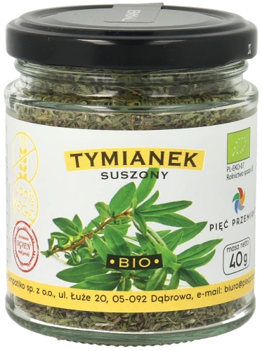 Tymianek suszony BIO 40g w szklanym słoiku.png