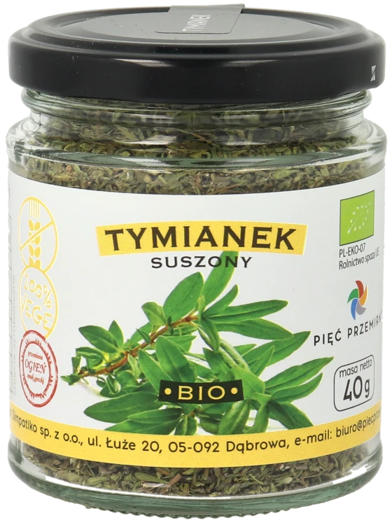 Tymianek suszony BIO 40g w szklanym słoiku.png
