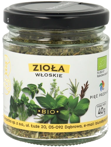 Zioła włoskie BIO 40g w szklanym słoiku.png