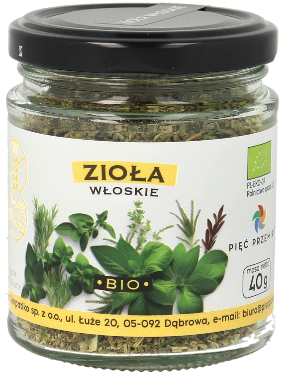 Zioła włoskie BIO 40g w szklanym słoiku.png