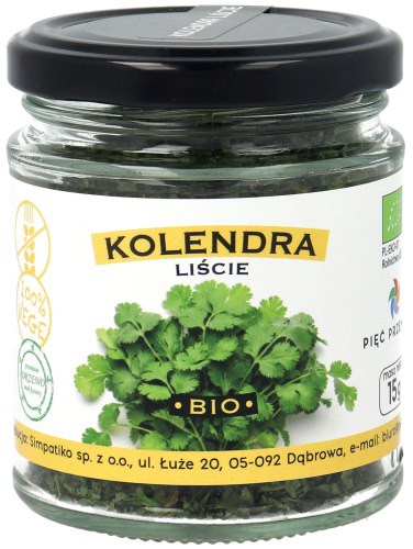 Kolendra BIO 15g w szklanym słoiku.png