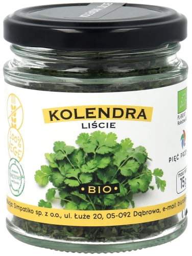 Kolendra BIO 15g w szklanym słoiku.png