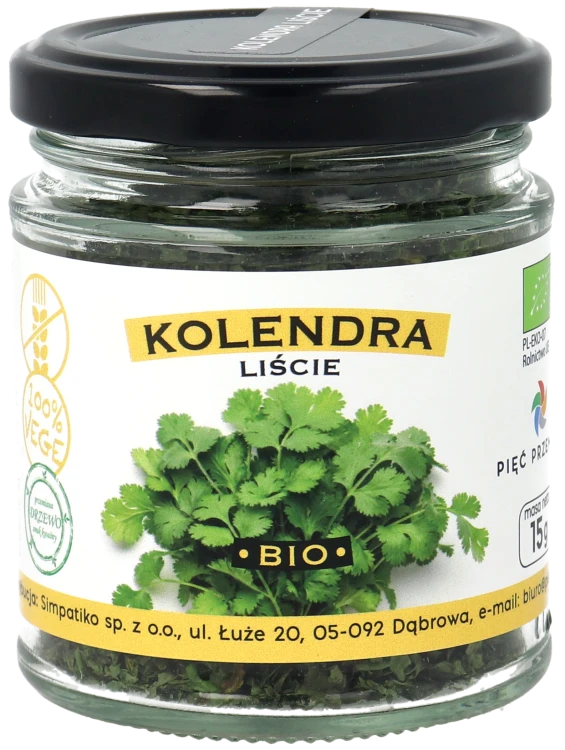 Kolendra BIO 15g w szklanym słoiku.png