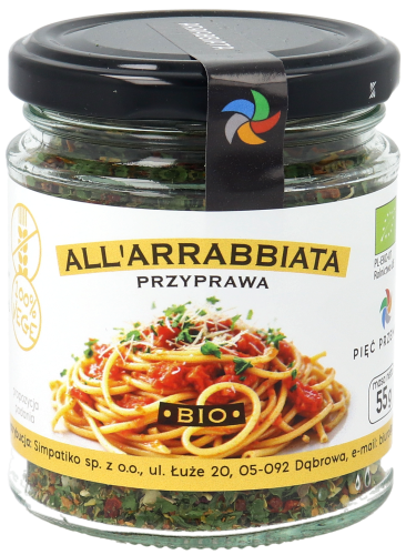 All'arrabbiata przyprawa BIO 55g w szklanym słoiku - 1.png