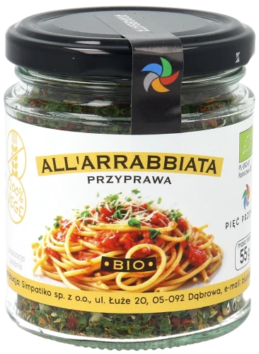 All'arrabbiata przyprawa BIO 55g w szklanym słoiku - 1.png