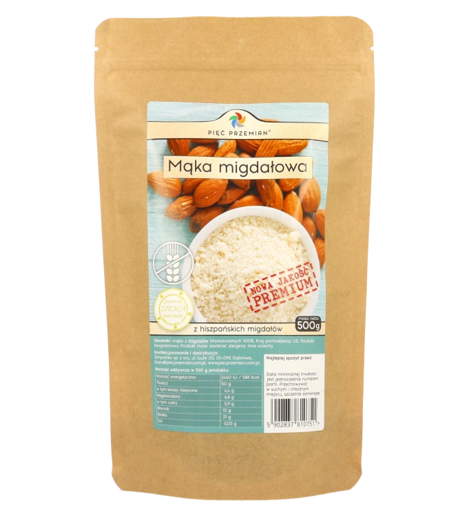 Mąka migdałowa PREMIUM bezglutenowa torebka 500g.png