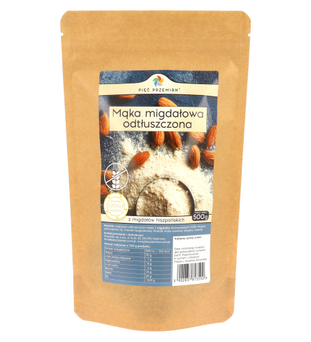 Mąka migdałowa odtłuszczona bezglutenowa torebka 500g.png
