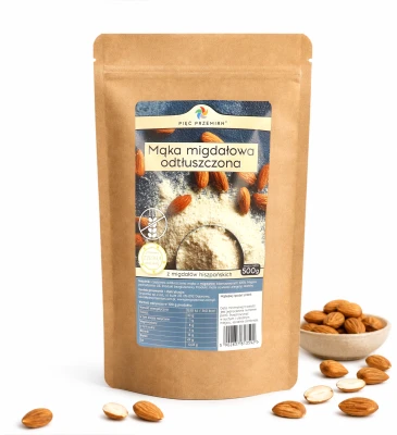 Mąka migdałowa odtłuszczona bezglutenowa 500 g