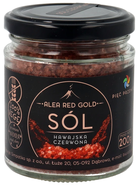 Sól Alea Red Gold 1-2 mm 200 g w szklanym słoiku - 1.png
