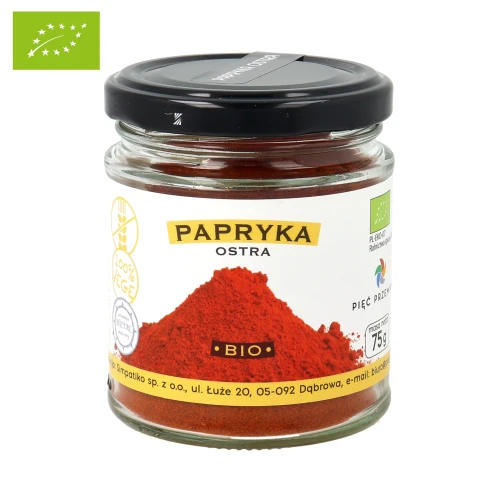Papryka ostra mielona BIO 75 g w szklanym słoiku.webp