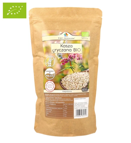 Kasza gryczana biała BIO bezglutenowa 800 g w torebce.webp