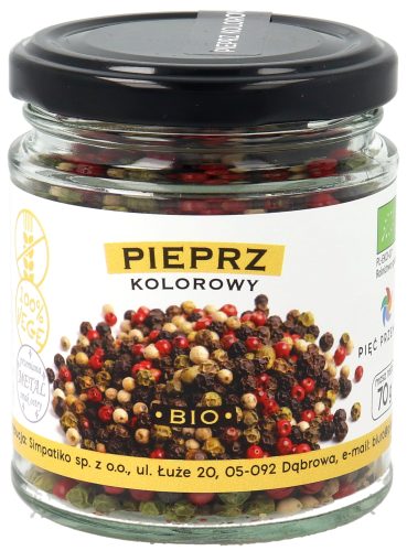 Pieprz kolorowy BIO 70g w szklanym słoiku - 1.png