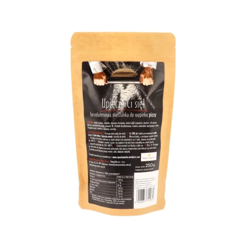 Mieszanka do wypieku pizzy bezglutenowej 250 g – tył opakowania.webp
