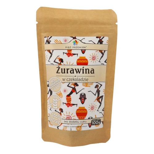 Żurawina w czekoladzie bez dodatku cukru 100 g – opakowanie w torebce.webp