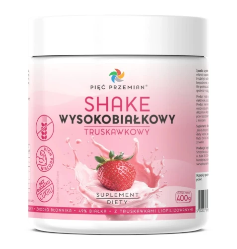 Shake wysokobiałkowy truskawkowy 400 g.webp